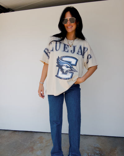 Bluejays Split Oversized Tee - Oatmeal
