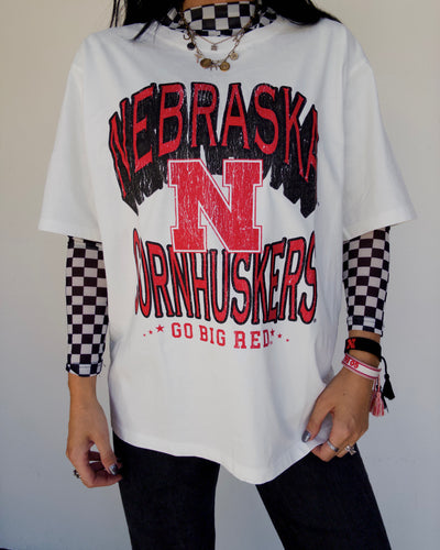 Nebraska GBR Oversized Cotton Tee - White