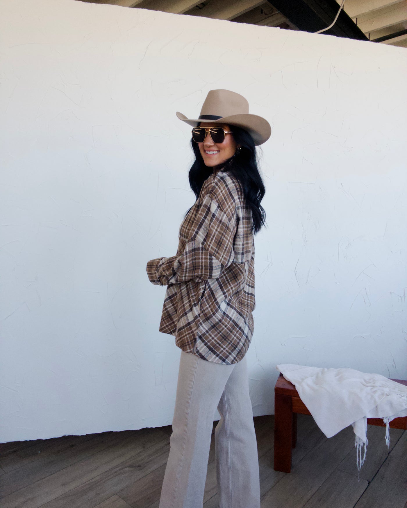 Flannel Fields Half Zip - Brown Multi