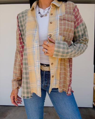 The Fireside Mix Flannel - Mustard Combo