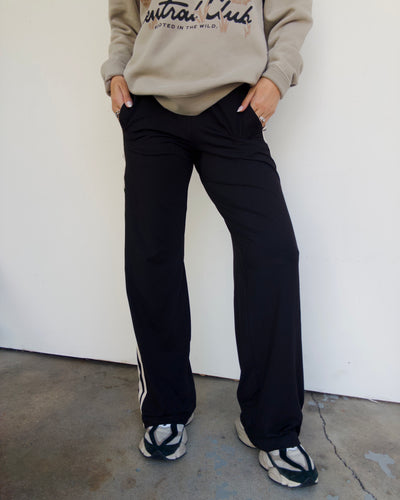 Laid Back Contrast Pants - Black