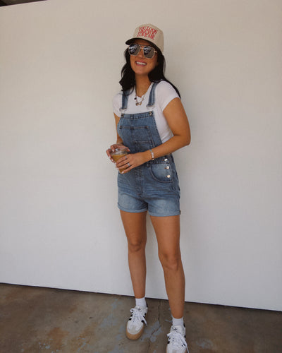 Westside Denim Short Overalls - Medium Wash