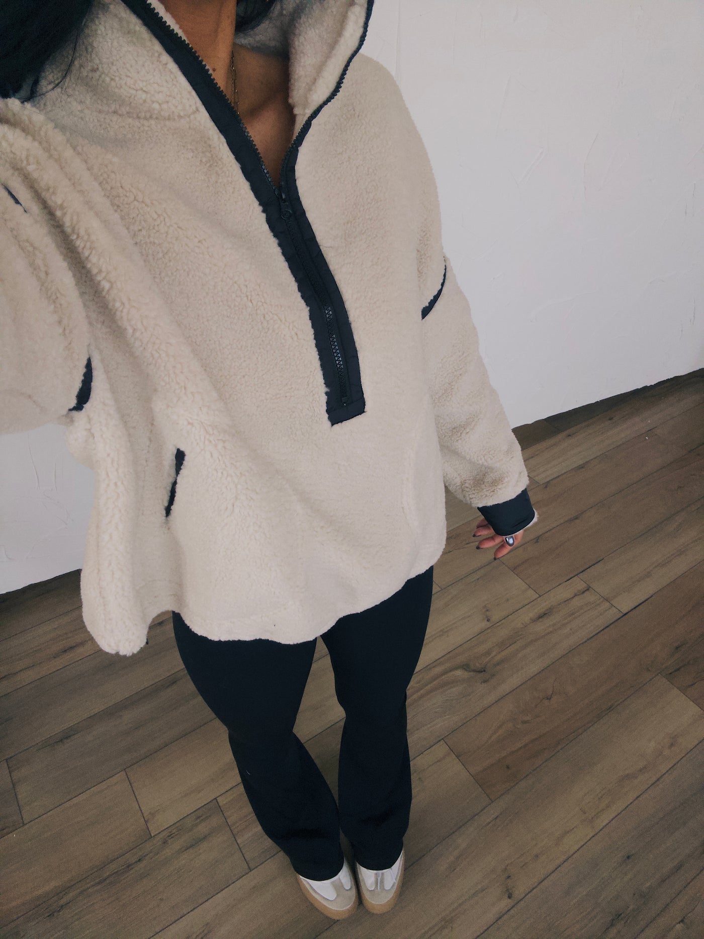 Cloudland Oversized Half-Zip - Oatmeal/Black