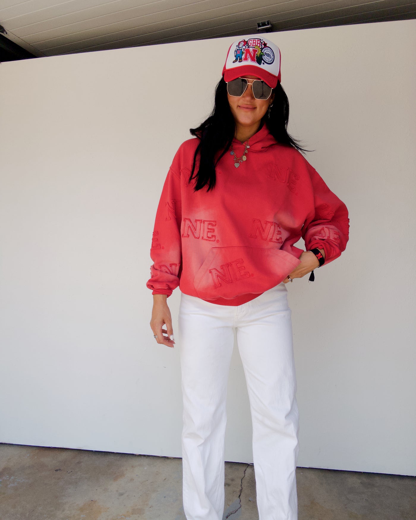 Faded NE Hoodie - Red