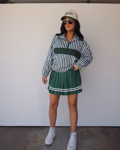 The Mulligan Pullover - White/Green