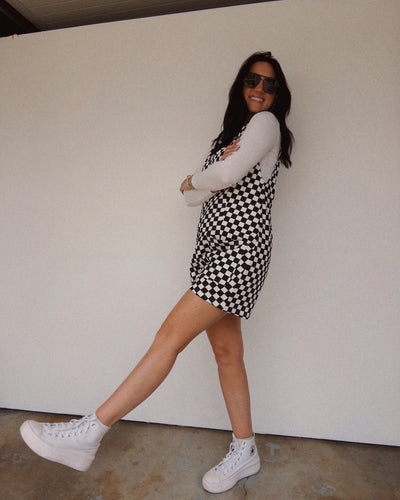 Check Me Out Romper - Black/White