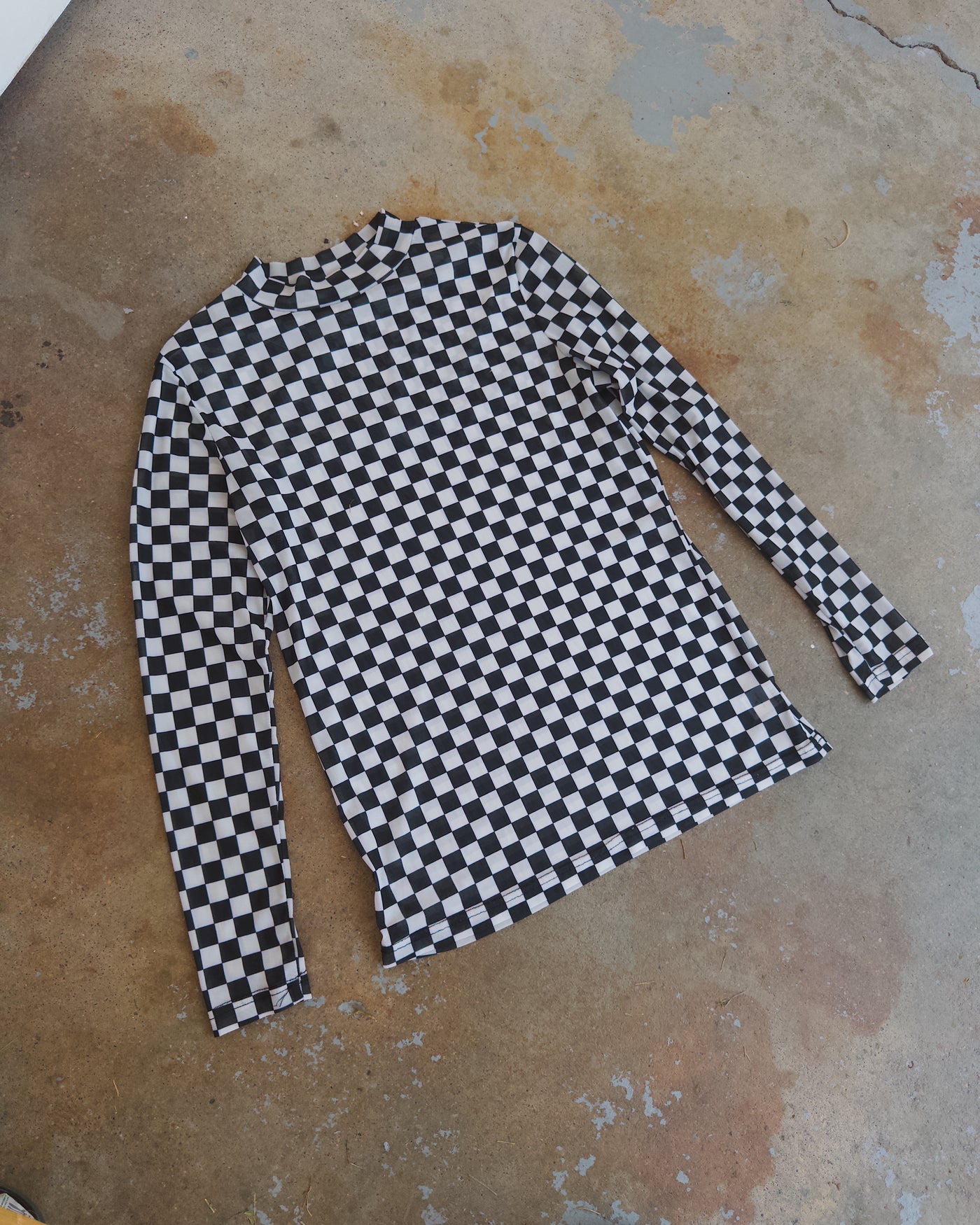 Checked Out Mesh Top - Black/White