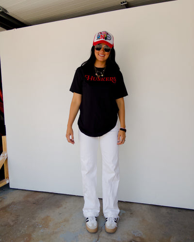 Huskers Cotton Tee - Black