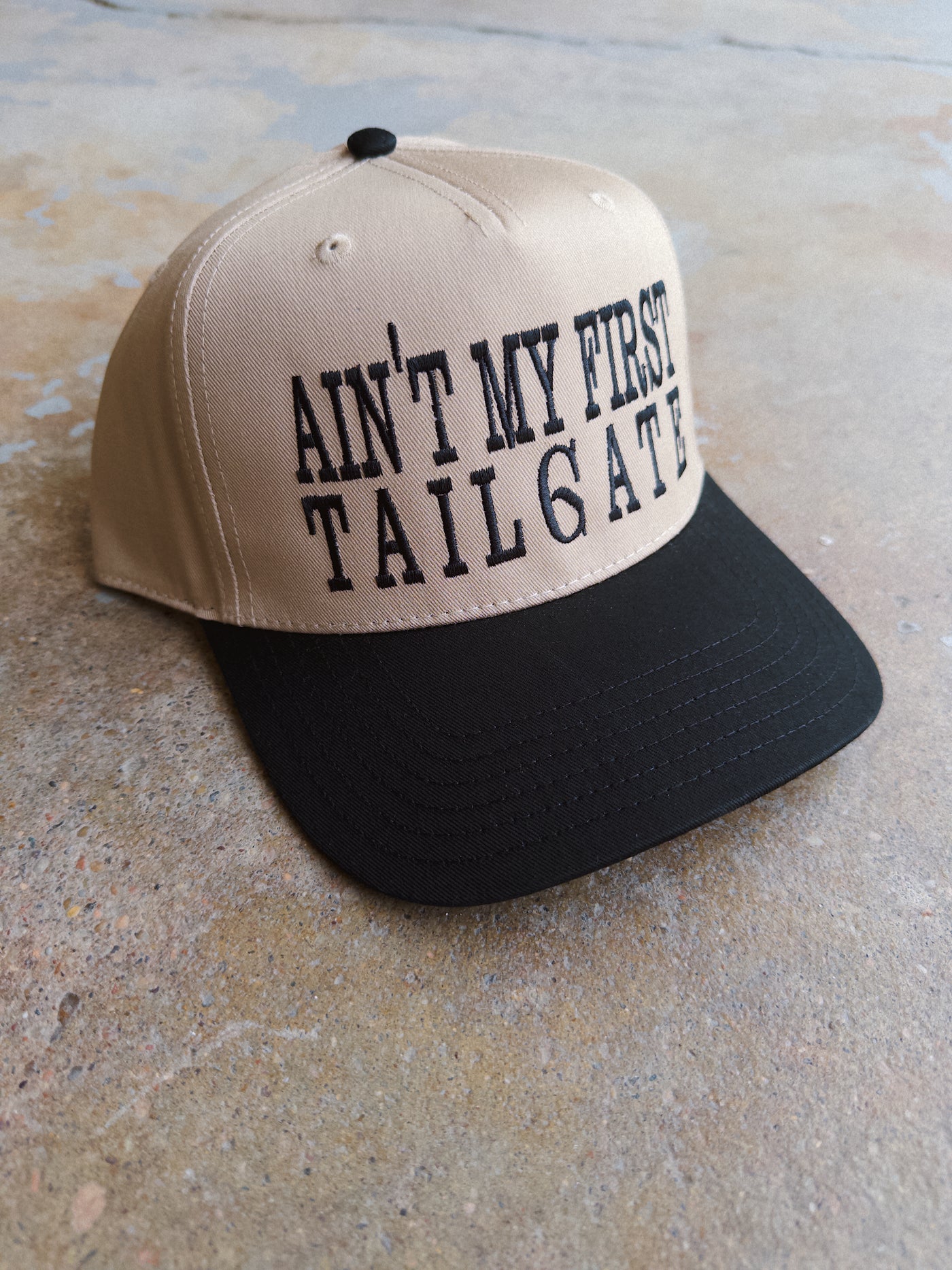 Ain't My First Tailgate Hat - Khaki/Black