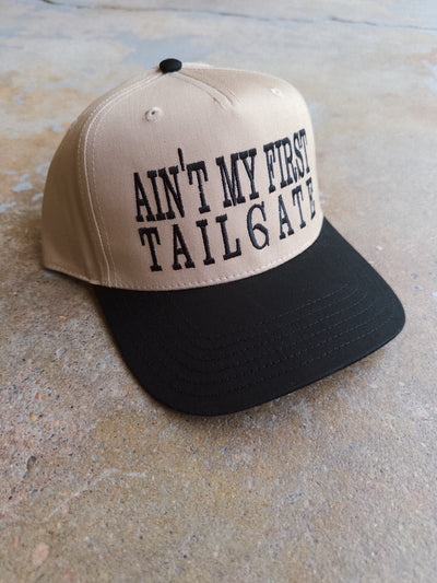 Ain't My First Tailgate Hat - Khaki/Black