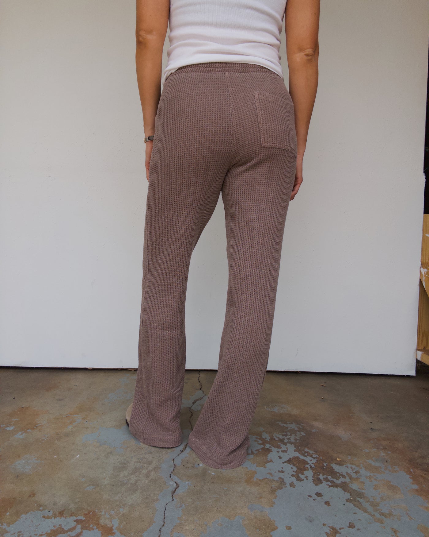Haven Waffle Knit Pants - Brown