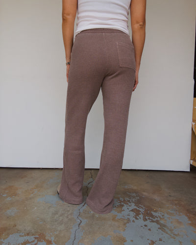 Haven Waffle Knit Pants - Brown