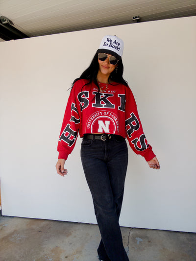 Nebraska Phipps Cropped Crew - Red