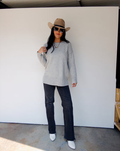 Everyday Tunic Sweater - Heather Grey