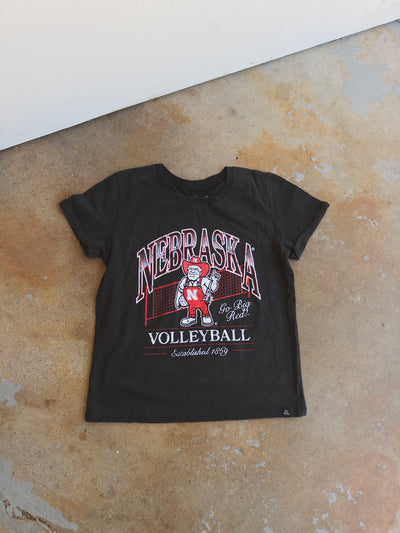 Nebraska Volleyball Cotton Tee - Black