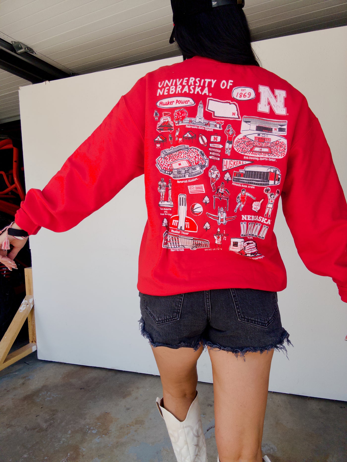 University Of Nebraska Doodle Sweatshirt - Red