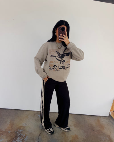 Laid Back Contrast Pants - Black